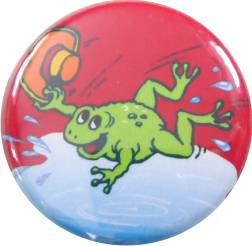 Frosch mit Hut Button